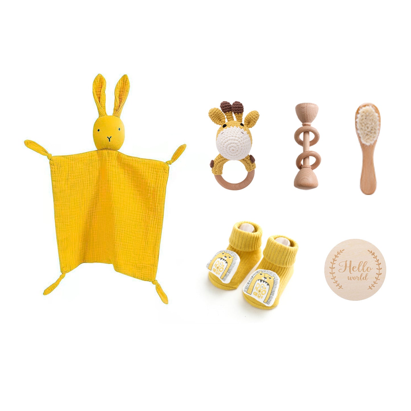 Infant Comfort Rattle Rabbit Bath Towel Gift Set Giraffe