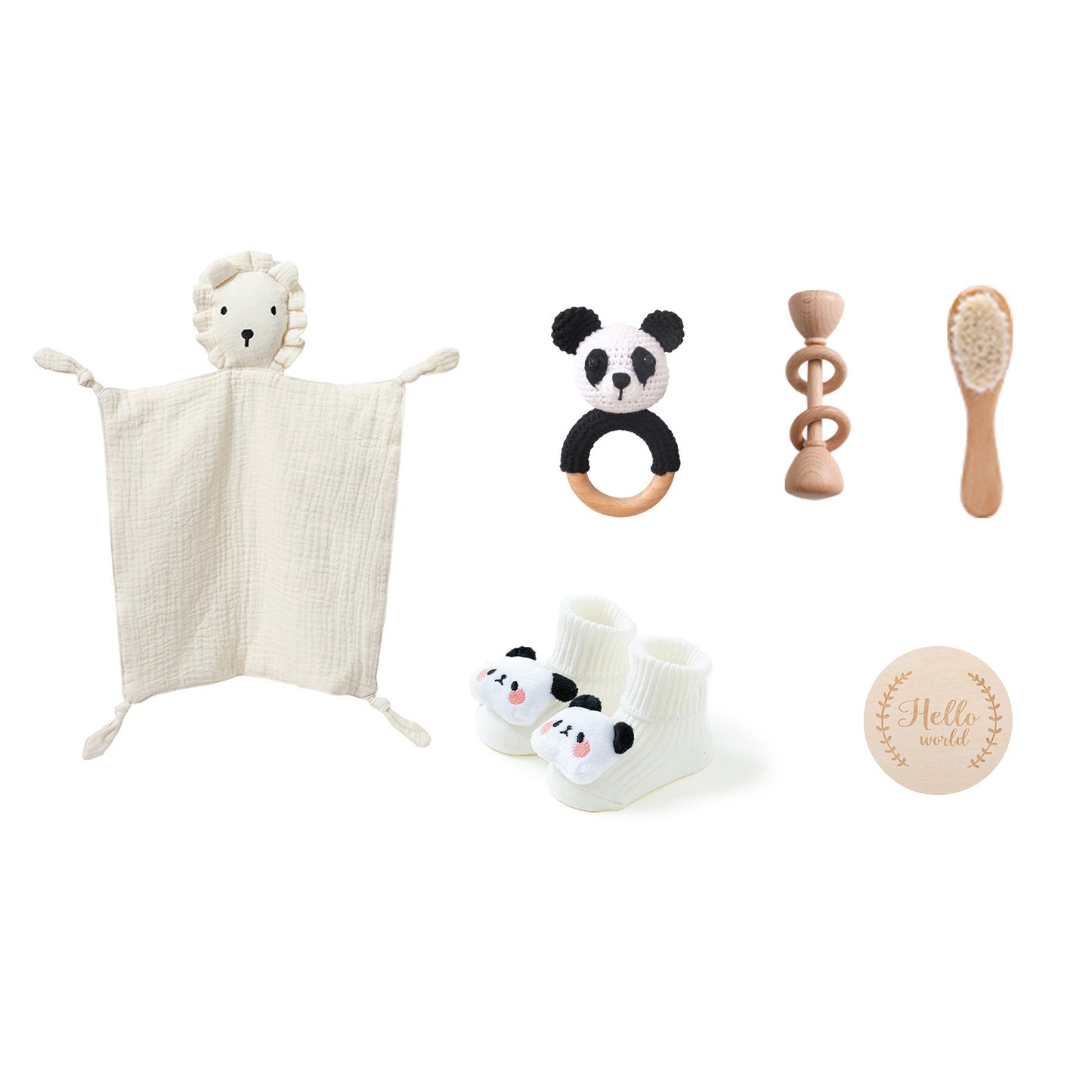 Infant Comfort Rattle Rabbit Bath Towel Gift Set Panda
