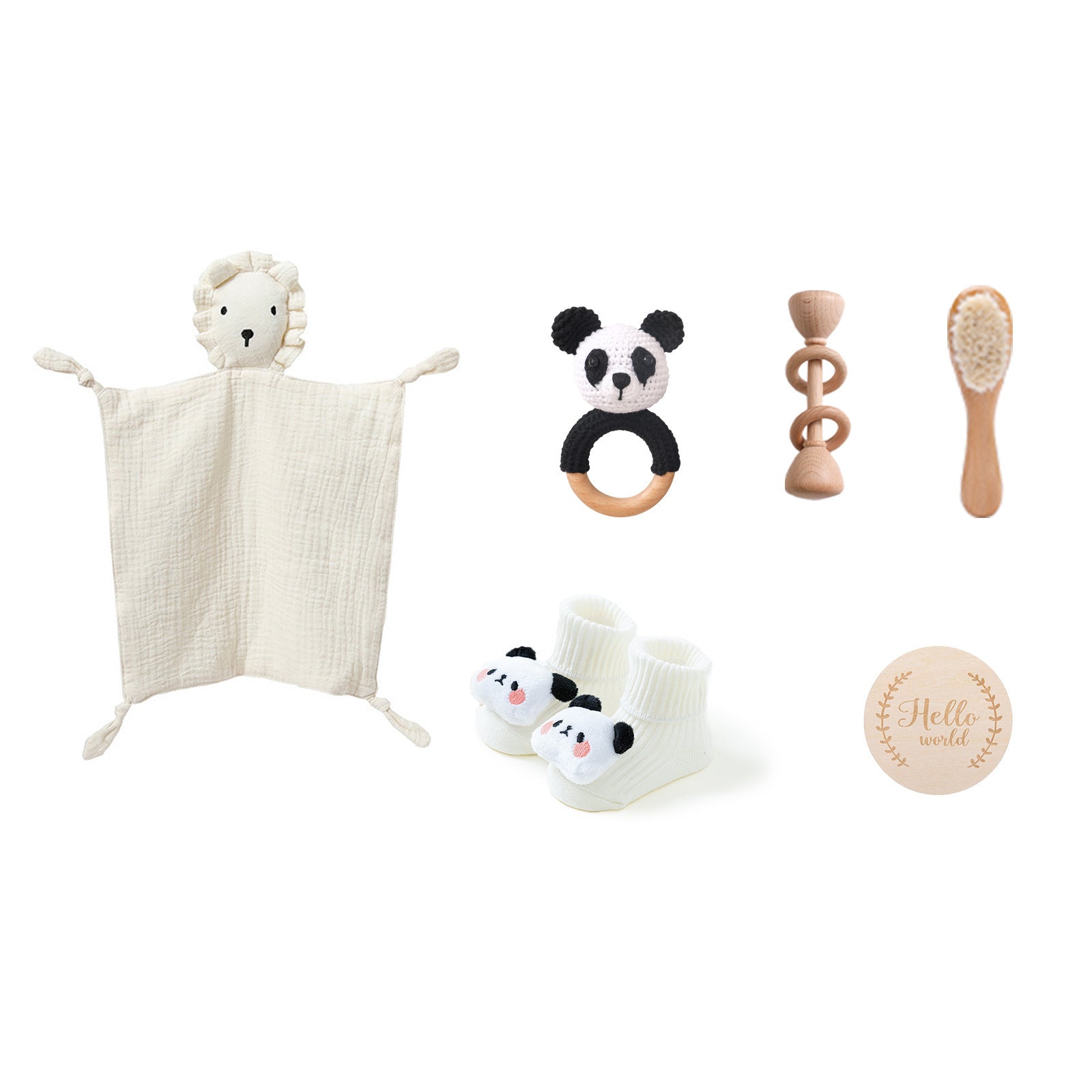 Infant Comfort Rattle Rabbit Bath Towel Gift Set Panda