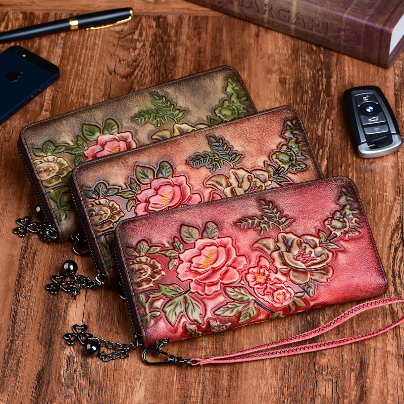 Vintage Hand-Polished and Embossed Ladies' Wallets