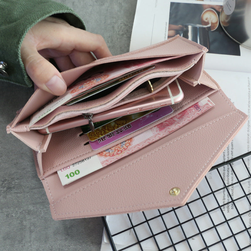 Women's Heart-Shaped Embroidery 2-Fold Wallet