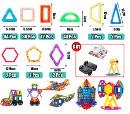Magnetic Piece Building Blocks Change Pulling Magnetic Piece Children Early Educational Toy Set Magnetic Piece 148 Pieces