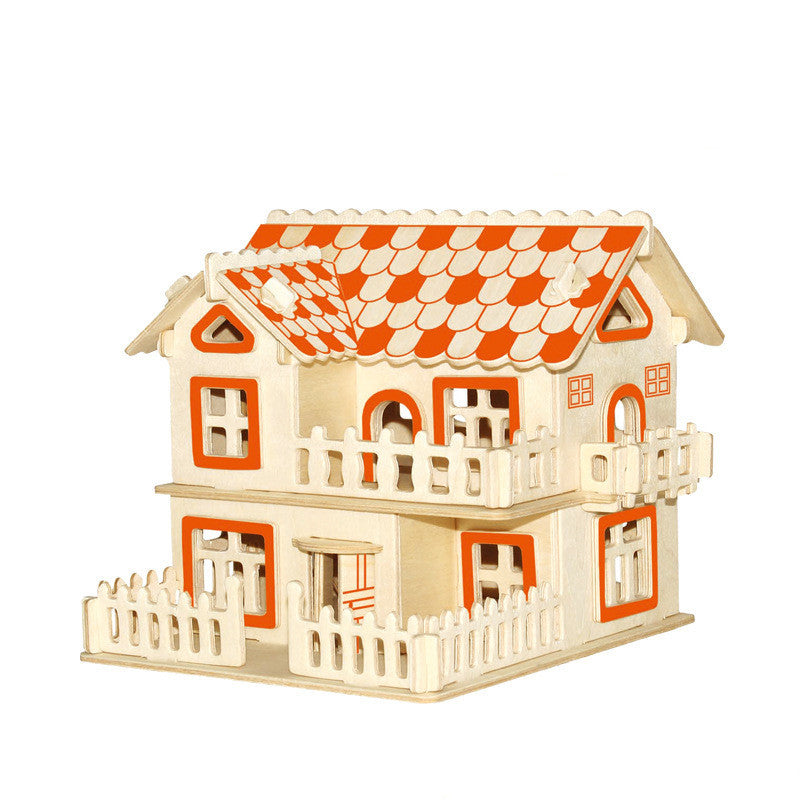 Wooden Puzzle Custom Blocks Villa A