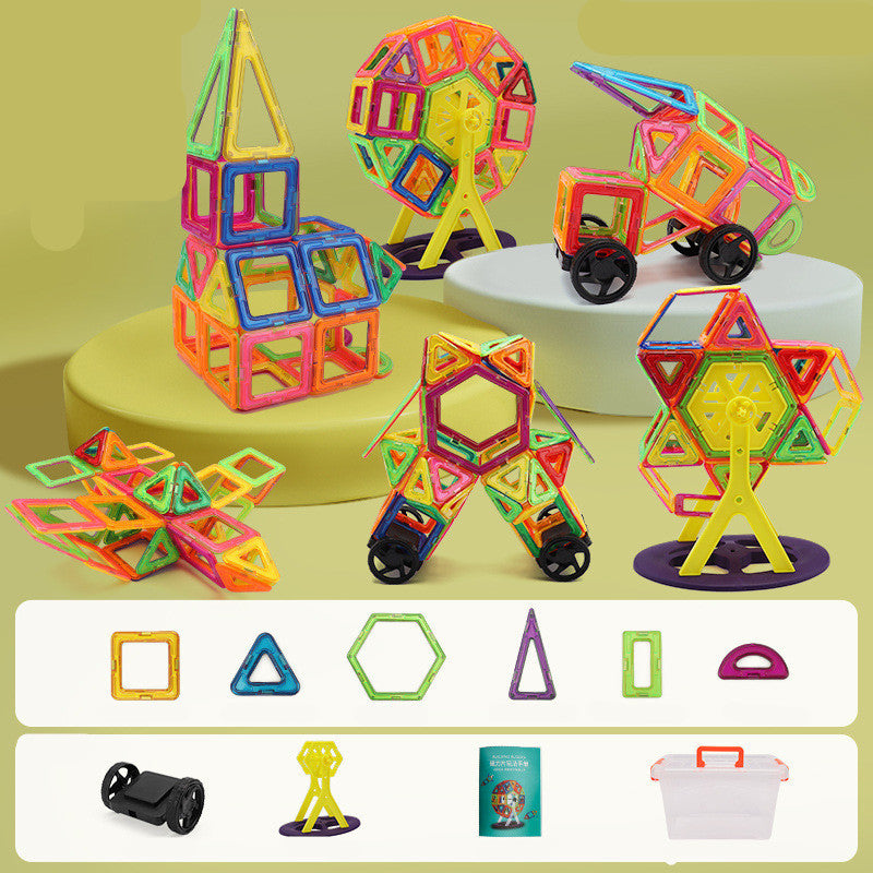 Magnetic Piece Building Blocks Change Pulling Magnetic Piece Children Early Educational Toy Set Magnetic Piece 85 Piece Set