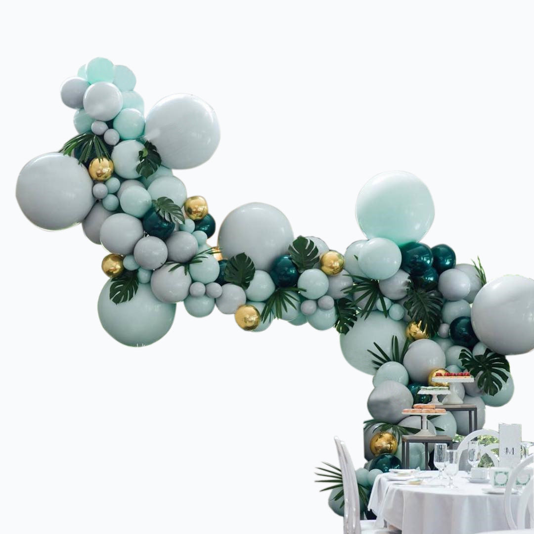 373 Pcs Balloons Arch Double Layer Macaron Pastel Latex Balloon Garland Kit Dark Green Ballon Birthday Wedding Party Decorations