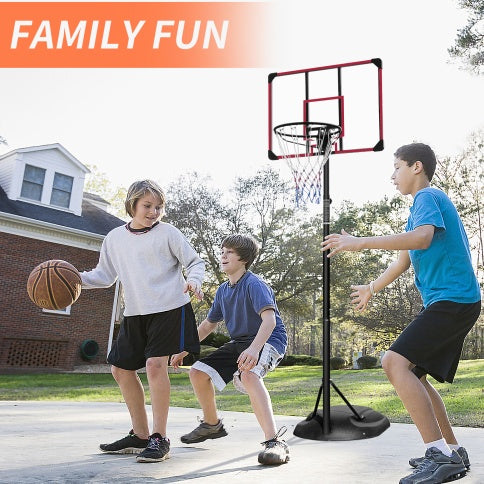 Portable Basketball Hoop System Stand Height Adjustable 7.5ft - 9.2ft With 32 Inch