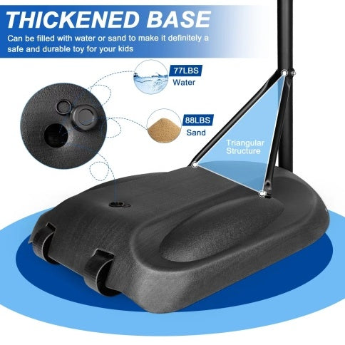 Portable Basketball Hoop System Stand Height Adjustable 7.5ft - 9.2ft With 32 Inch