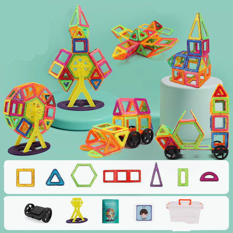 Magnetic Piece Building Blocks Change Pulling Magnetic Piece Children Early Educational Toy Set Magnetic Piece 99 Piece Set