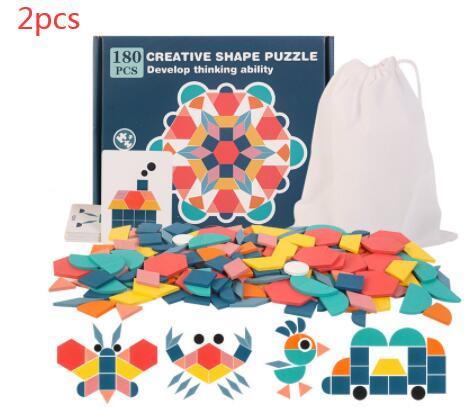 Creative Tangram Wooden Puzzle Early Learning Puzzle Toy 2PCS