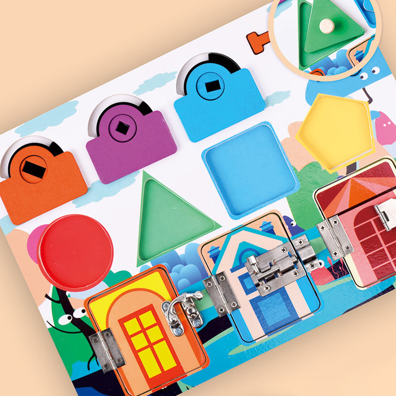 Early Education Hands-on Montessori Busy Board Unlock Toy