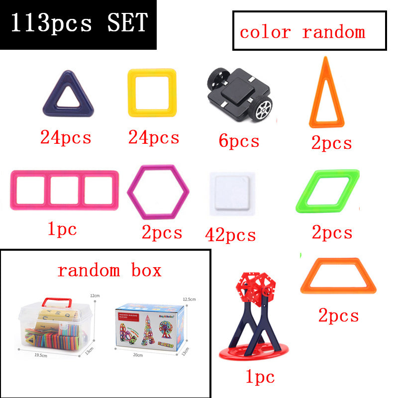Magnetic Piece Building Blocks Change Pulling Magnetic Piece Children Early Educational Toy Set Magnetic Piece 113 Pieces