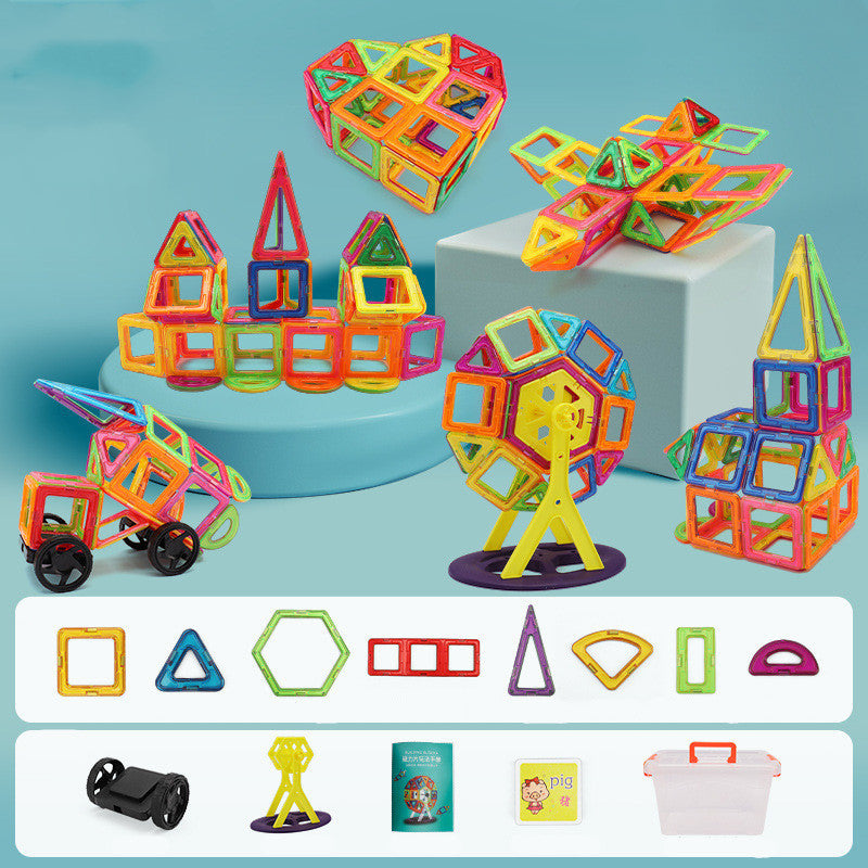 Magnetic Piece Building Blocks Change Pulling Magnetic Piece Children Early Educational Toy Set Magnetic Piece 119 Piece Set