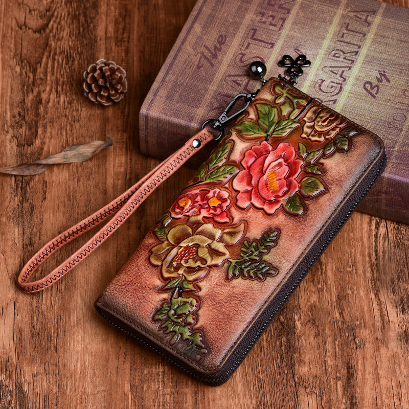 Vintage Hand-Polished and Embossed Ladies' Wallets