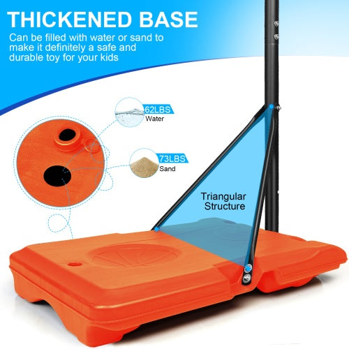 Portable Basketball Goal System With Stable Base And Wheels
