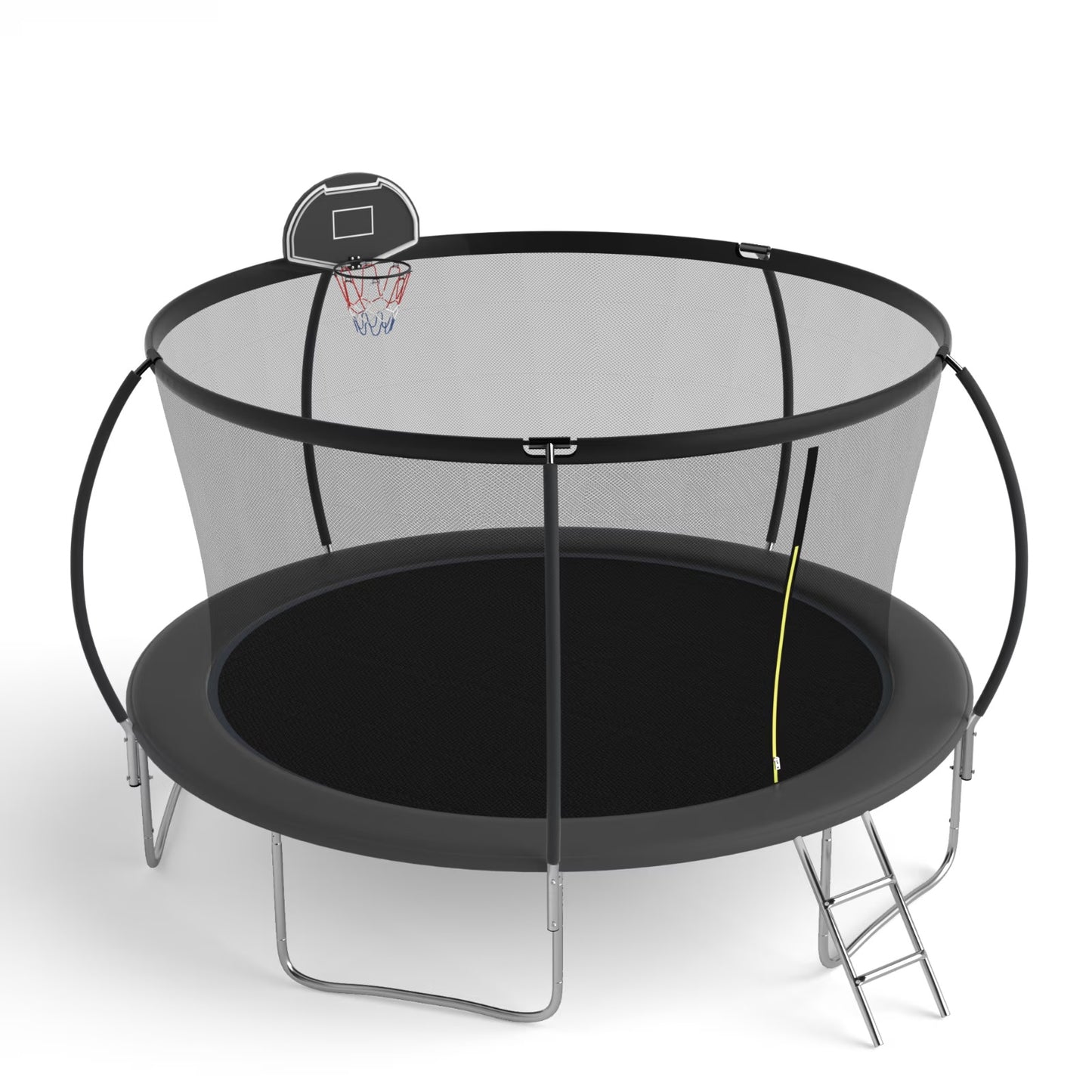 14 FT TRAMPOLINE PUMPKING STYLE WITH BASKETBALL HOOP