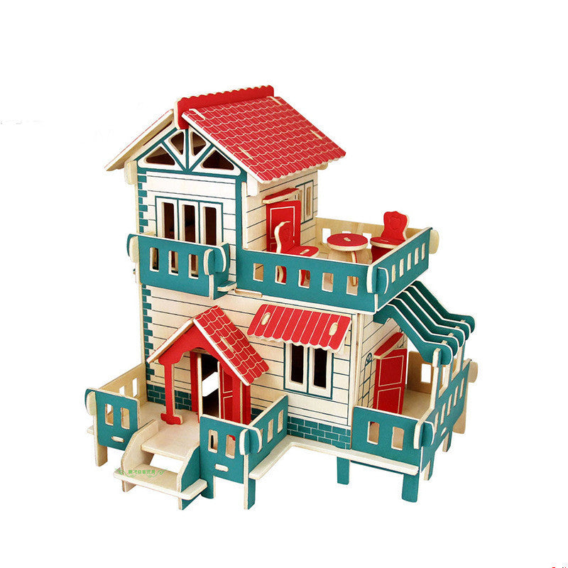 Wooden Puzzle Custom Blocks Western House