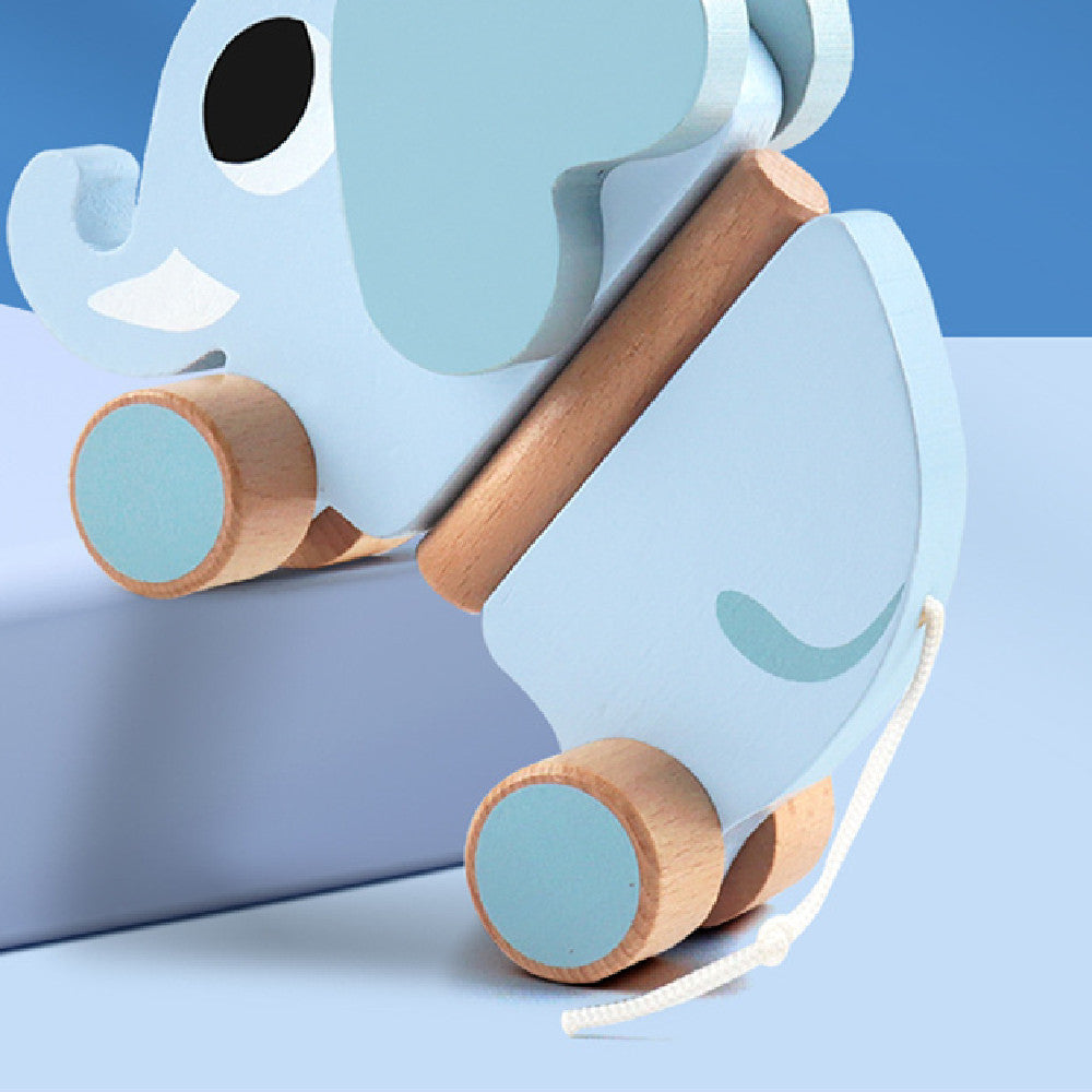 Wooden Elephant Pull-Along Train Set