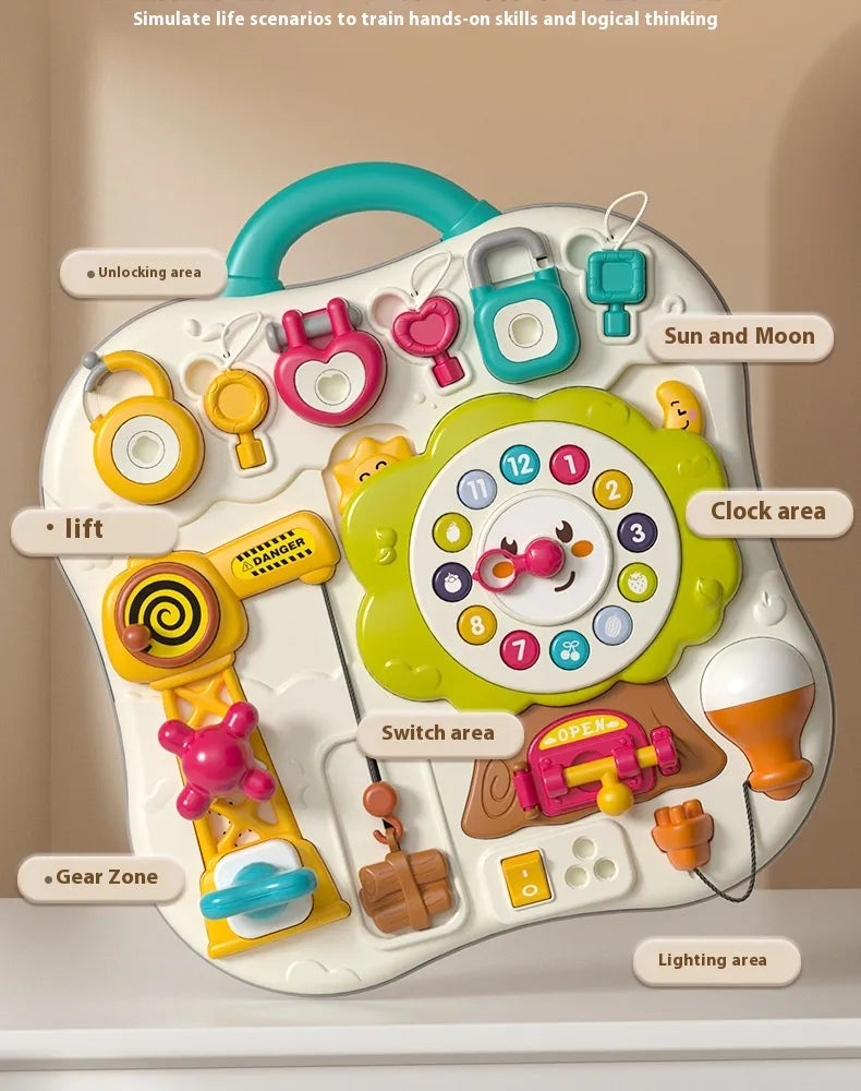 Puzzle Busy Board Infant Unlocking Toys Montessori Early Education