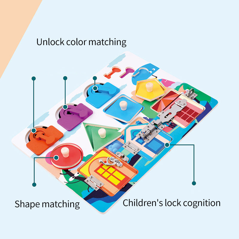 Early Education Hands-on Montessori Busy Board Unlock Toy