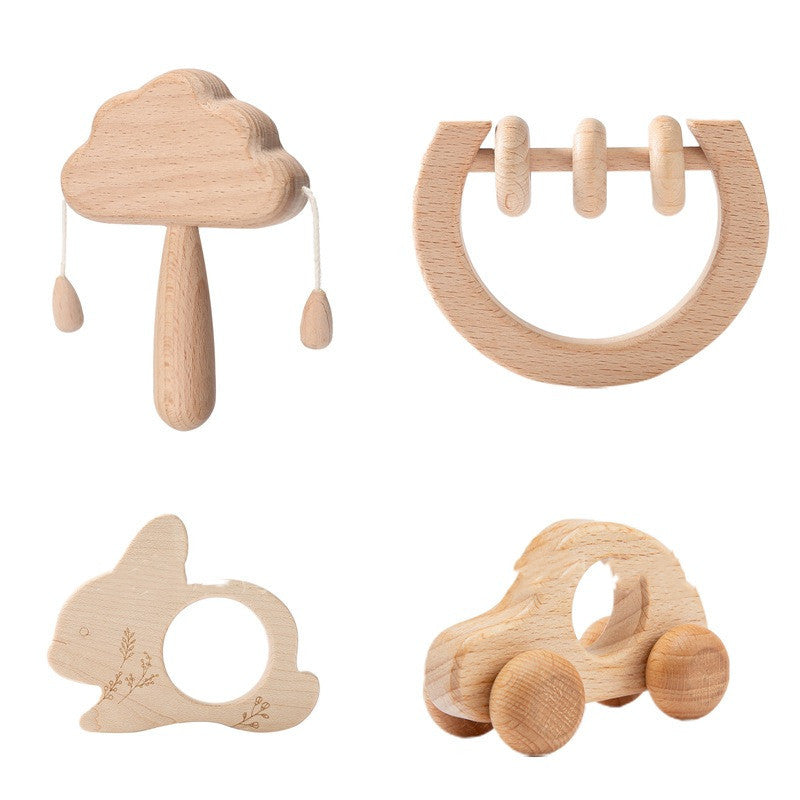 Wooden Cloud Rattle Set Infant Montessori Early Education Toys Set 1