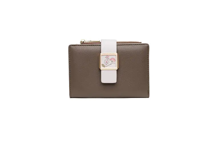 Three-Fold Zipper Short Women's Wallet