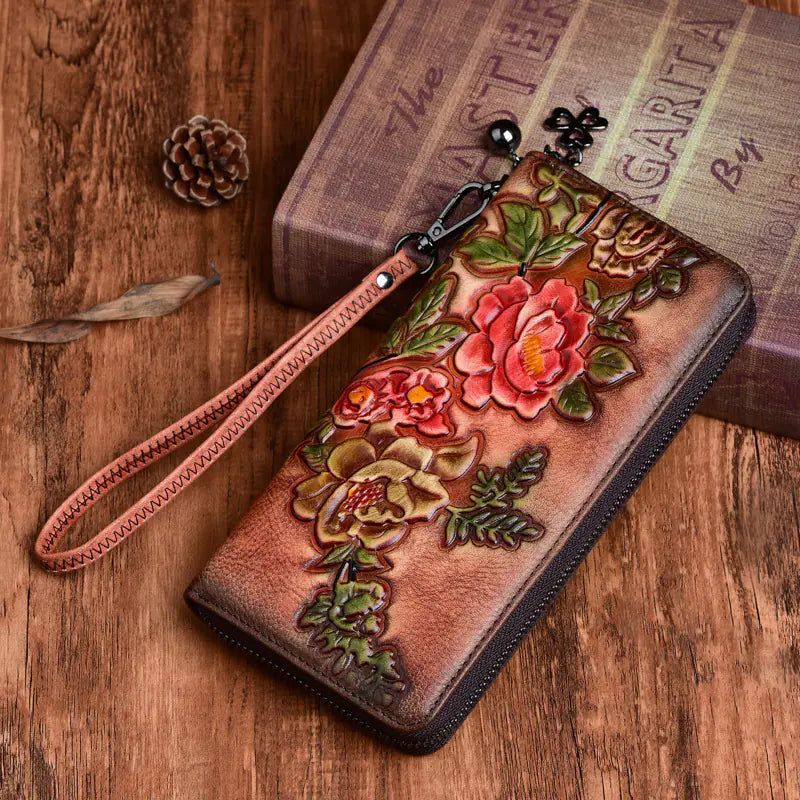 Vintage Hand-Polished and Embossed Ladies' Wallets