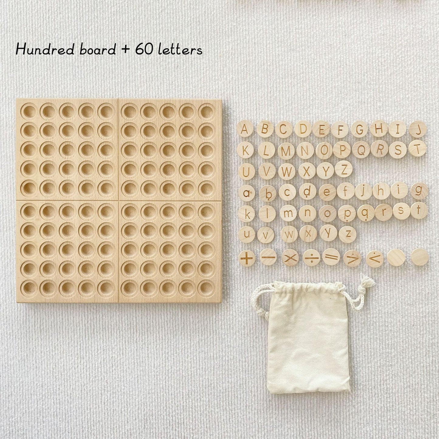 Montessori Teaching Aids Mathematics Enlightenment English Hundred Board Hundreds Of Plates 60 Letters