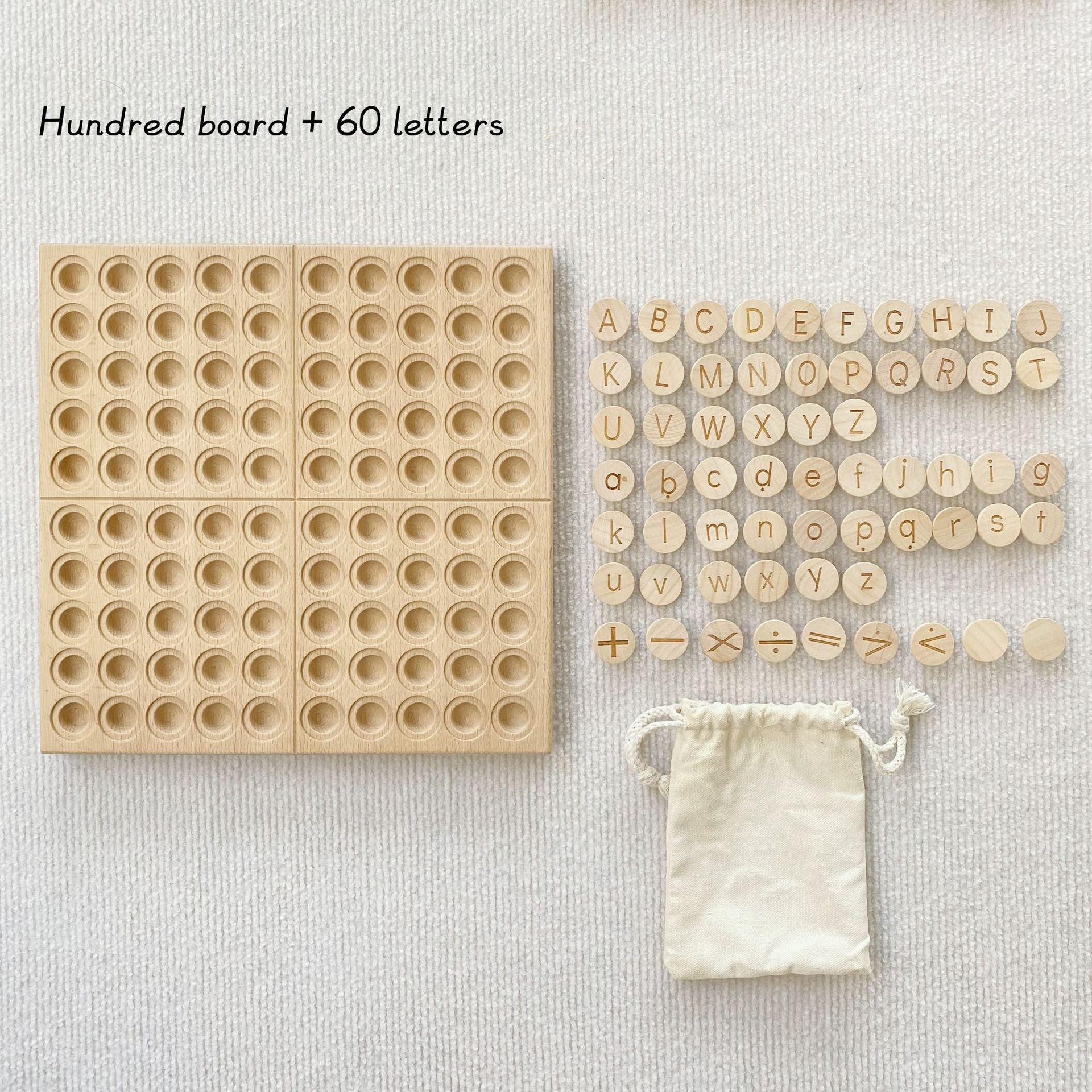 Montessori Teaching Aids Mathematics Enlightenment English Hundred Board Hundreds Of Plates 60 Letters