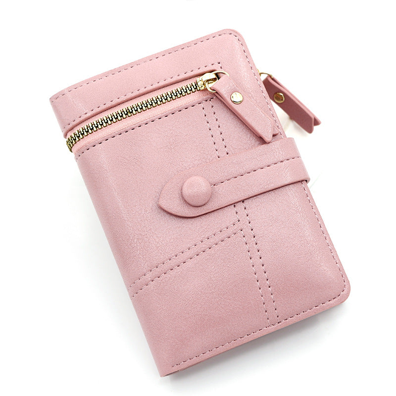 Zipper Buckle Double Fold Clutch Bag
