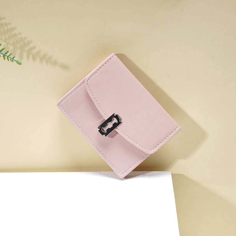 Women's Leather Short Tri-fold Wallet