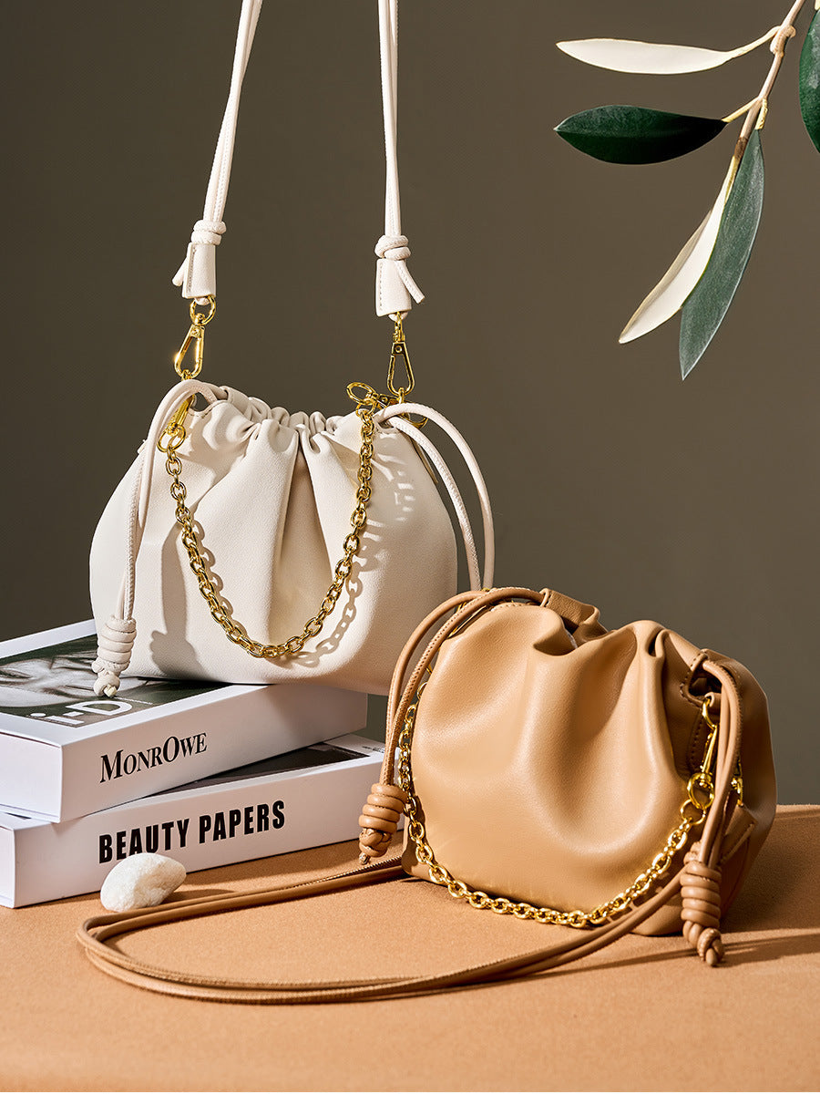 Korean Plush Fold Fashion Chain Cloud Handbag