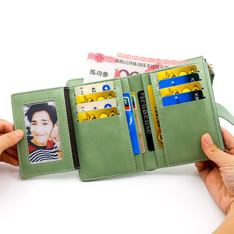 Zipper Buckle Double Fold Clutch Bag