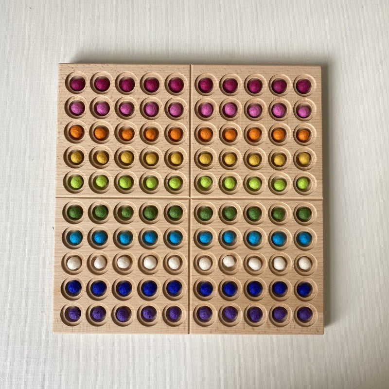 Montessori Teaching Aids Mathematics Enlightenment English Hundred Board Hundreds Of Boards Pompons
