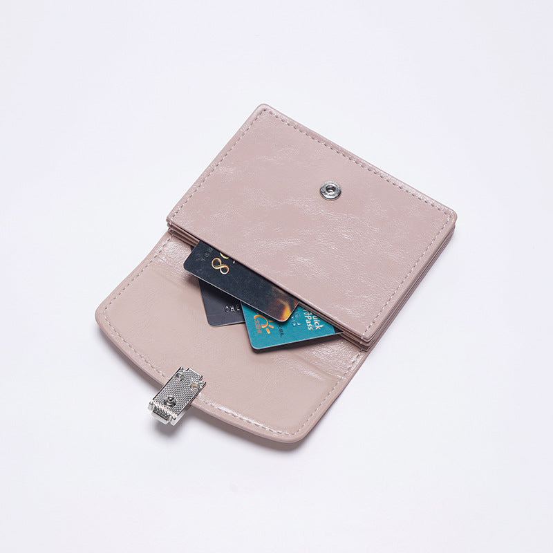 Women's Leather Short Tri-fold Wallet