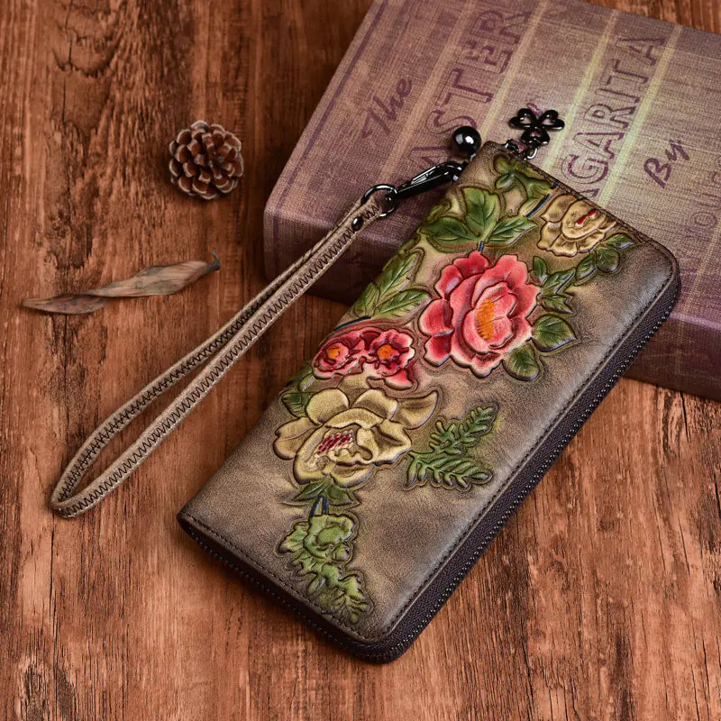 Vintage Hand-Polished and Embossed Ladies' Wallets