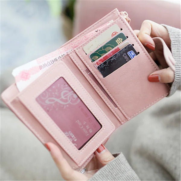 Zipper Buckle Double Fold Clutch Bag
