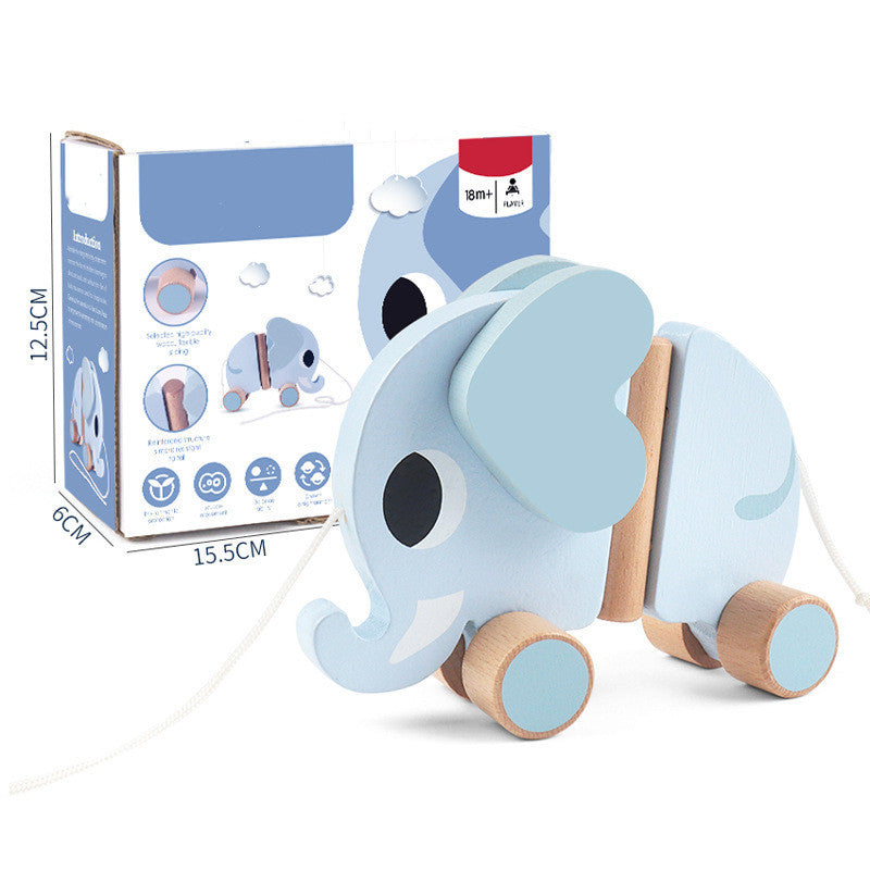 Wooden Elephant Pull-Along Train Set