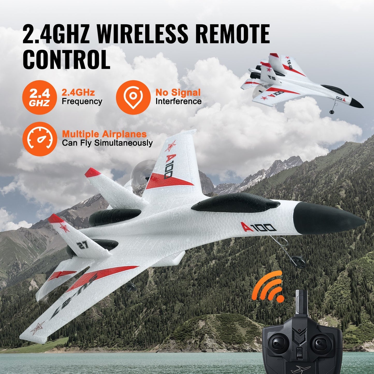 VEVOR RC Airplane Fighter EPP Foam RC Plane Toy 2.4GHz Remote Control 3D 6G Mode
