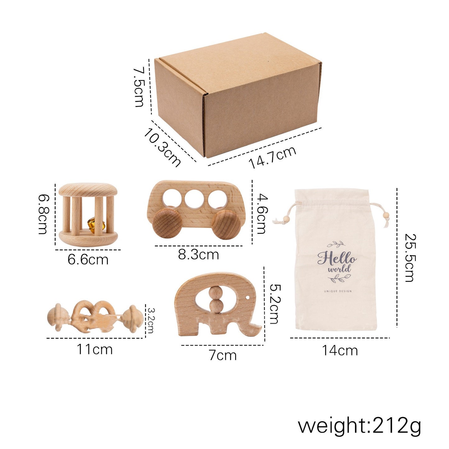 Baby Rattle Educational Toy Gift Set Bus suit