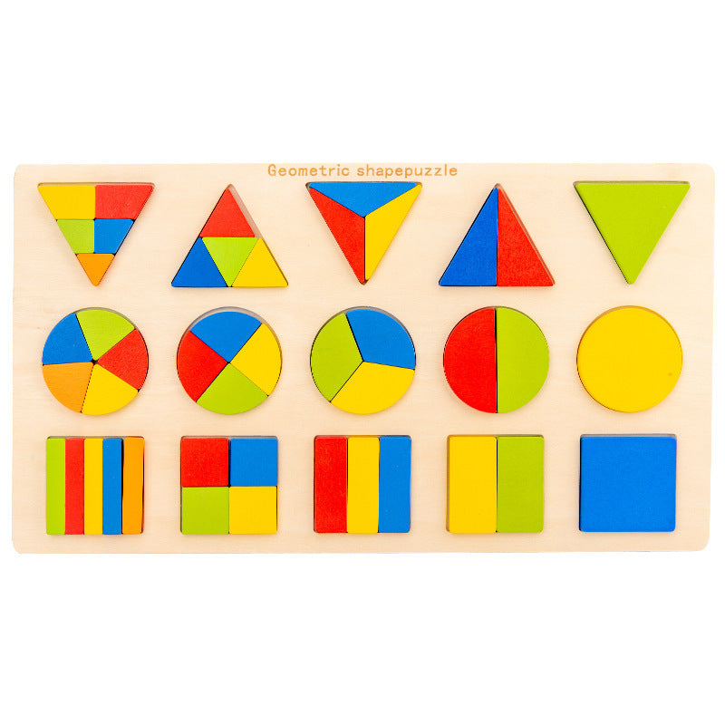 Jigsaw Geometry Montessori Early Education Puzzle Board 15 Grid Puzzle Board