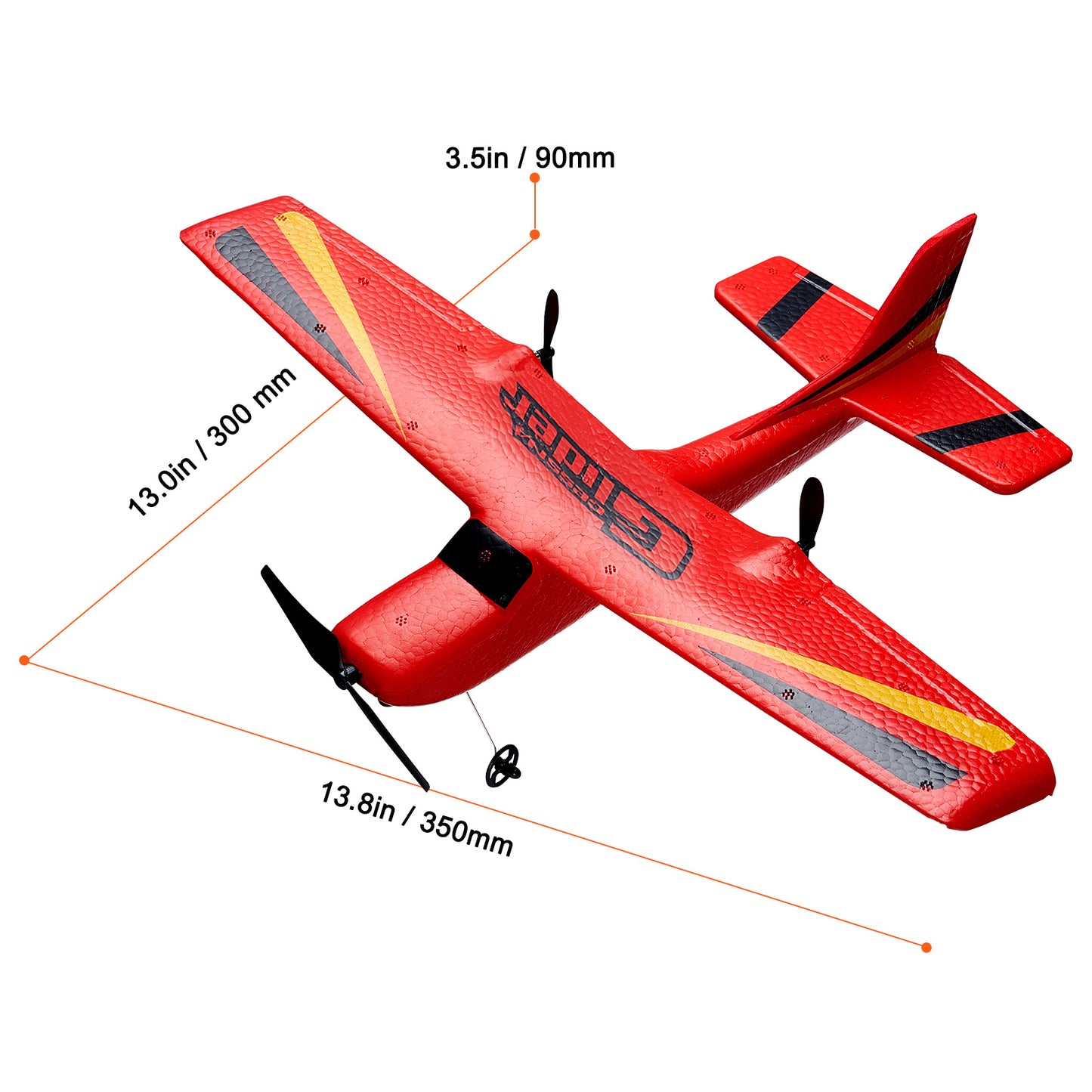 VEVOR RC Airplane EPP Foam RC Plane Toy With 2.4 GHz Remote Control 2 Batteries