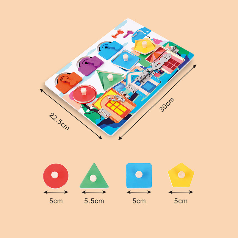 Early Education Hands-on Montessori Busy Board Unlock Toy