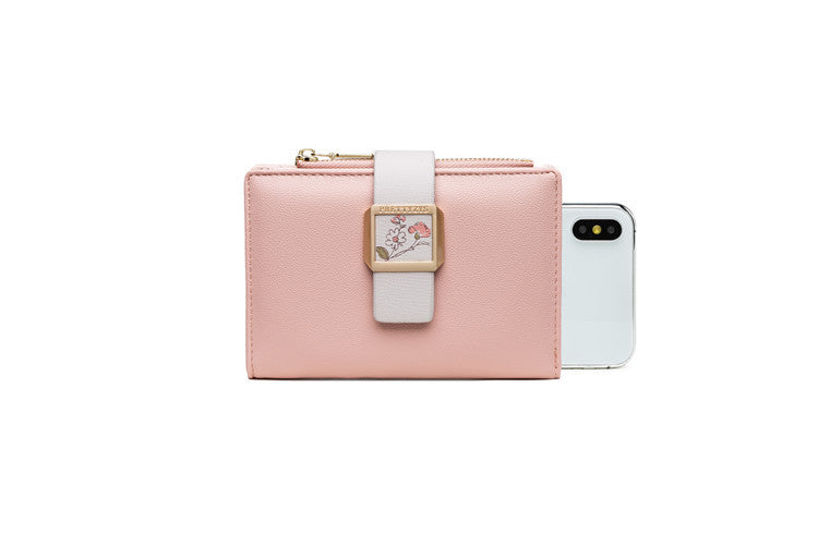 Three-Fold Zipper Short Women's Wallet