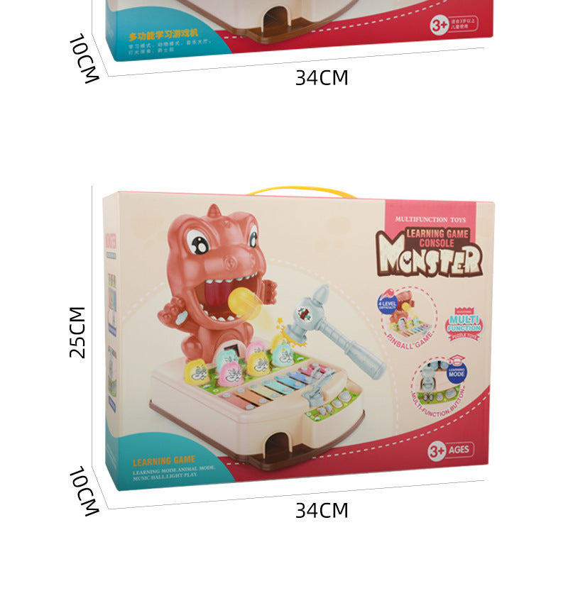 Children's Educational Fun Electric Dinosaur Hitting Hamster Ejection Sound And Light Early Education Multifunctional Game Toy