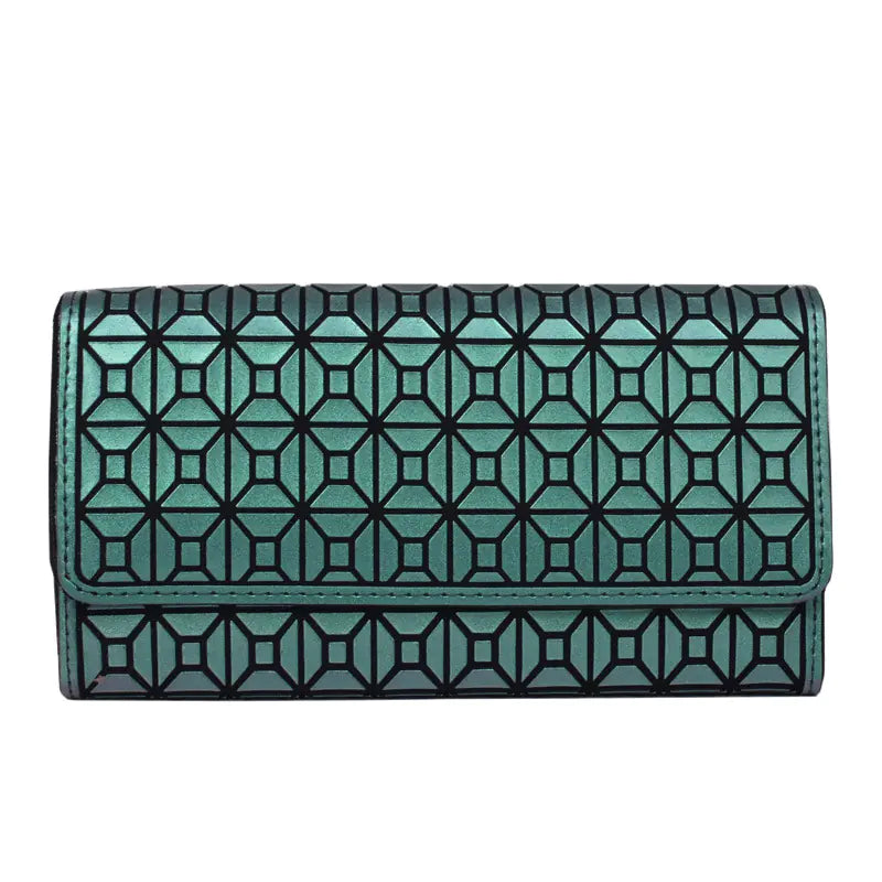 Geometric Rhombus Silicone Tri-fold Phone Wallet