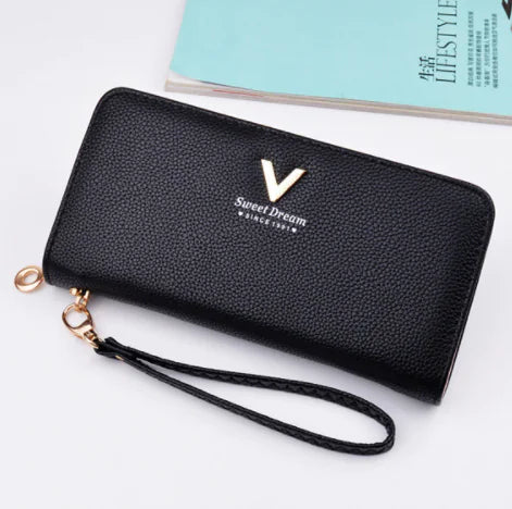Long Zipper Leather Wallets for Women
