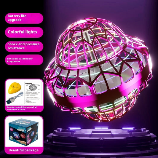 Magic Flying Ball Magic Swing Flying Ball Children's Finger Rotating Luminous Floating Flying Fingertip Toy Pink