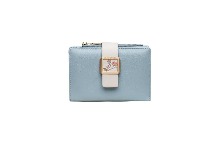 Three-Fold Zipper Short Women's Wallet