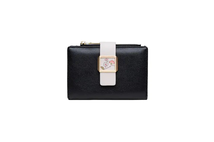 Three-Fold Zipper Short Women's Wallet