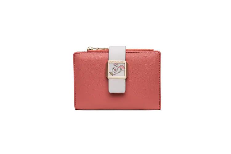 Three-Fold Zipper Short Women's Wallet